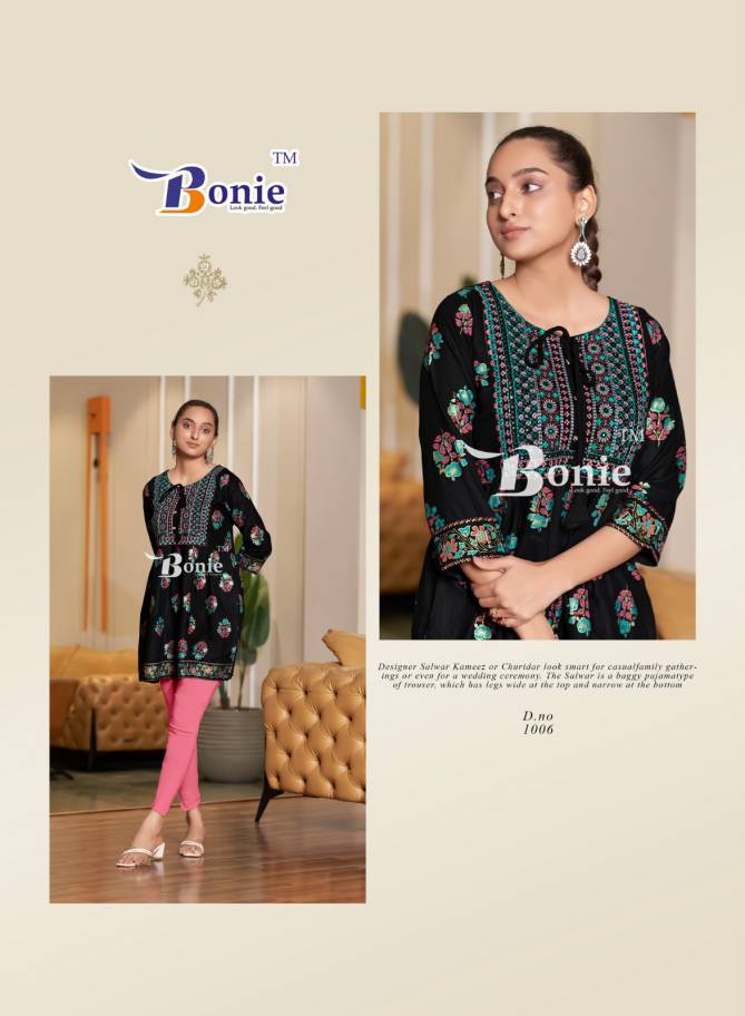 Nikki By Bonie Rayon Printed Short Kurtis Wholesale Price In Surat